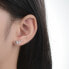 Charming longitudinal earrings made of silver E0002417