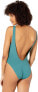 Фото #2 товара Bikini Lab 240255 Womens Keyhole Front One Piece Swimsuit Dark Teal Size X-Large