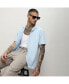 Men's Light Blue Self-Design Block Shirt