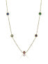 Gold Plated Necklace with Colored Crystals Phoebe EWN23095G