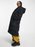 Daisy Street Plus maxi puffer coat in black jumbo corduroy with hood