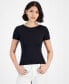 ფოტო #1 პროდუქტის Juniors' Open Back Short-Sleeve Seamless Top