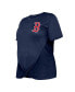 Фото #3 товара Women's Navy Boston Red Sox Plus Size Two-Hit Front Knot T-shirt