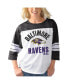 ფოტო #5 პროდუქტის Women's White and Black Baltimore Ravens First Team Three-Quarter Sleeve Mesh T-shirt