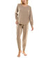 ფოტო #7 პროდუქტის Women's Cloud Dancer 2-Pc. Cable-Knit Pajamas Set