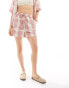 Iisla & Bird tie dye beach short co-ord in pink