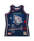 Фото #3 товара Men's x Tats Cru Navy New Jersey Nets Hardwood Classics Fashion Jersey