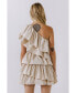 Фото #3 товара Women's One-Shoulder Ruffled Mini Dress