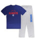 Men's New York Rangers Blue, Heather Gray Big and Tall T-shirt and Pants Lounge Set