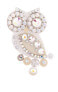 Charming little owl brooch white-beige