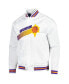 ფოტო #2 პროდუქტის Men's White Phoenix Suns Hardwood Classics Throwback Wordmark Raglan Full-Snap Jacket