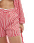 Stradivarius beach short in red stripe co-ord