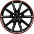 Borbet LX19 black glossy red ring 8x19 ET50 - LK5/108 ML72.5