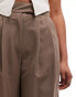 ASOS DESIGN wide leg tailored trousers in brown