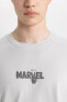 Marvel Logo Only Comfort Fit Bisiklet Yaka Baskılı Kısa Kollu Tişört B5507ax24sp
