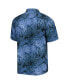 Men's Blue New York Yankees Bahama Coast Luminescent Fronds IslandZone Button-Up Camp Shirt