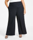 Фото #1 товара Trendy Plus Size Textured Wide-Leg Pants, Created for Macy's
