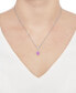 ფოტო #2 პროდუქტის Lab-Grown Pink Sapphire (2-1/3 ct. t.w.) & Lab-Grown White Sapphire (1/10 ct. t.w.) Heart 18" Pendant Necklace in Sterling Silver