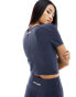 Urban Threads butter soft fitted short sleeve top in navy