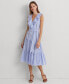 Фото #1 товара Платье Ralph Lauren Lauren Ralph Lauren женское Полосатое хлопковое платье из бродклота с завязками