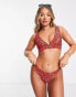 Figleaves brazilian bikini bottom in red leopard print