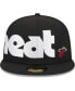Men's Black Miami Heat Checkerboard UV 59FIFTY Fitted Hat