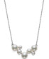 ფოტო #1 პროდუქტის Cultured Freshwater Button Pearl (4-8mm) Cluster Collar Necklace in Sterling Silver, 16" + 2" extender, Created for Macy's
