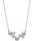 Belle de Mer cultured Freshwater Button Pearl (4-8mm) Cluster Collar Necklace in Sterling Silver, 16" + 2" extender, Created for Macy's