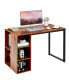 Computer Desk with 5 Side Shelves and Metal Frame