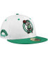Фото #1 товара Men's White/Kelly Green Boston Celtics Throwback 2Tone 59FIFTY Fitted Hat