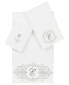 Фото #1 товара Textiles Turkish Cotton Monica Embellished Towel 3 Piece Set - Dark Gray