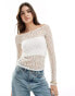 Фото #2 товара Vero Moda off shoulder stretch lace top in white