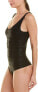 Commando 186783 Womens Casual Tank Bodysuit Top Thong back Black Size Small
