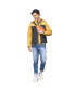 Фото #3 товара Men's Mustard Yellow & Carbon Black Zip-Front Puffer Jacket