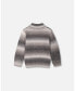 ფოტო #2 პროდუქტის Boy Grey Gradient Knitted Sweater With Collar - Toddler|Child