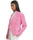 Фото #3 товара Women's Houndstooth Tweed Single-Button Blazer