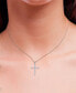 ფოტო #3 პროდუქტის Diamond Cross Pendant Necklace (1/2 ct. t.w.) in Sterling Silver or 14k Gold-Plate Over Sterling Silver, 16" + 2" Extender