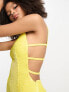 Фото #3 товара ASOS DESIGN embellished racer neck midaxi dress in allover sequin in yellow
