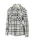 Women's Oatmeal Pittsburgh Penguins Plaid Button-Up Shirt Jacket