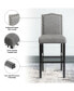 Фото #10 товара Set of 2 Bar Stools 30'' Upholstered Kitchen Chairs