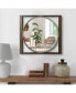 Round Wall Mirror With Rectangular Wooden Frame, Brown