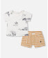 ფოტო #1 პროდუქტის Baby Boy Organic Cotton Top And Short Set Sand Stripe - Infant