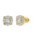 ფოტო #1 პროდუქტის Round Cut Natural Certified Diamond (0.76 cttw) 14k Yellow Gold Earrings Tudor Stud Design