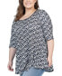 Plus Size Elbow Sleeve Casual Tunic Top