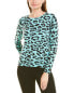 Hannah Rose Relaxed Leopard Cashmere Sweater Women's S