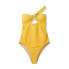 Фото #4 товара Women's Asymmetric Twist One Piece Swimsuit - Shade & Shore Gold L