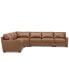 Фото #8 товара Radley 148" 5-Pc. Leather Wedge L Shape Modular Sectional, Created for Macy's