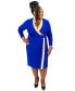 ფოტო #1 პროდუქტის Colorblocked Faux-Wrap Sheath Dress