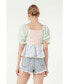 ფოტო #6 პროდუქტის Women's Color Block Eyelet Top