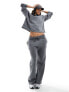 In The Style polo sweatshirt co-ord in charcoal